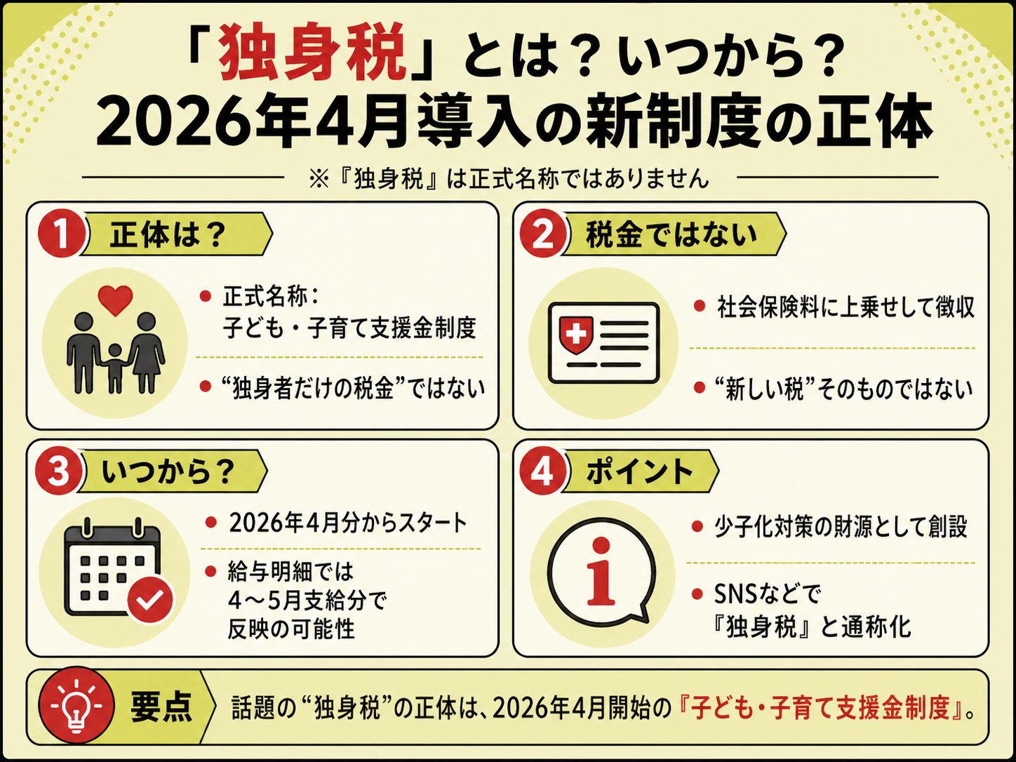 「独身税」とは？いつから？2026年4月導入の新制度の正体まとめ