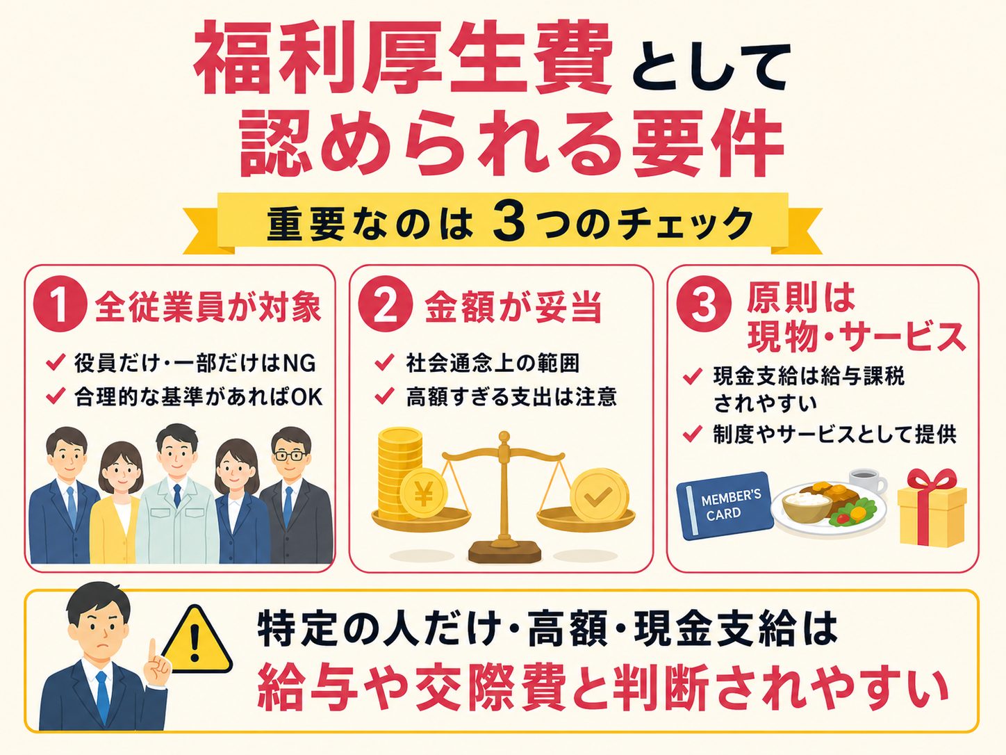 福利厚生費として認められる要件