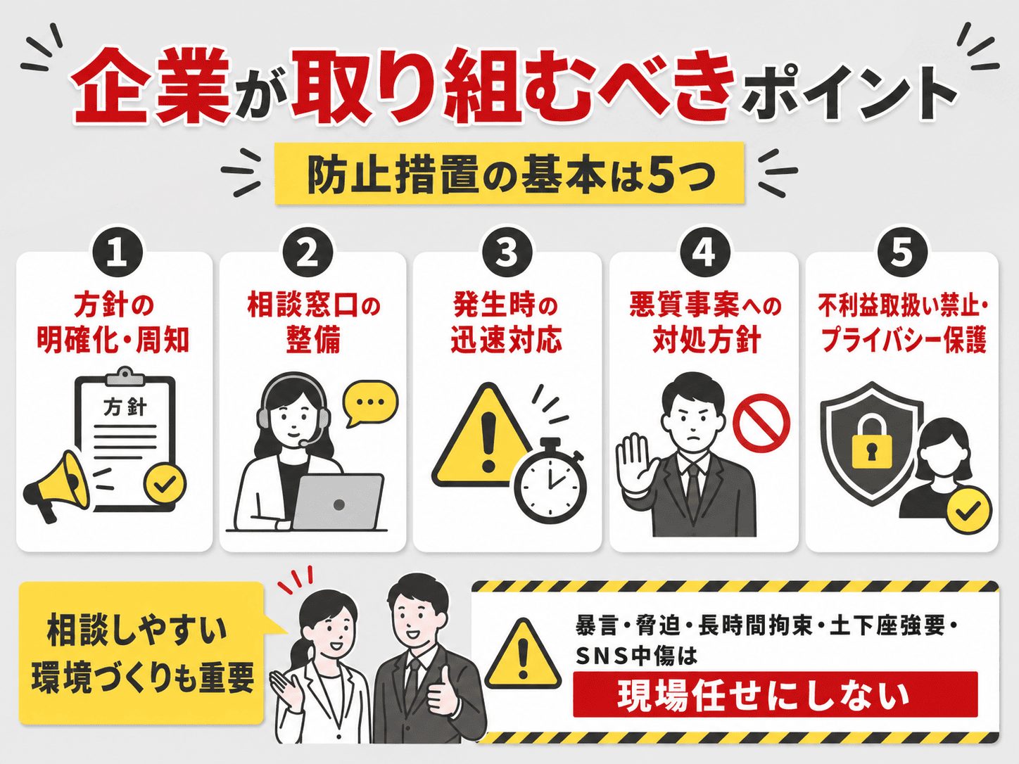 カスハラ対策義務化で企業が取り組むべきポイント