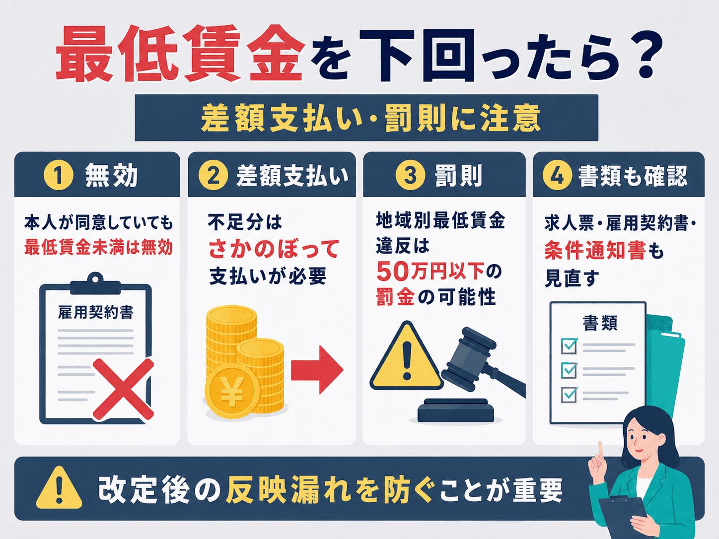 最低賃金を下回ったらどうなる？